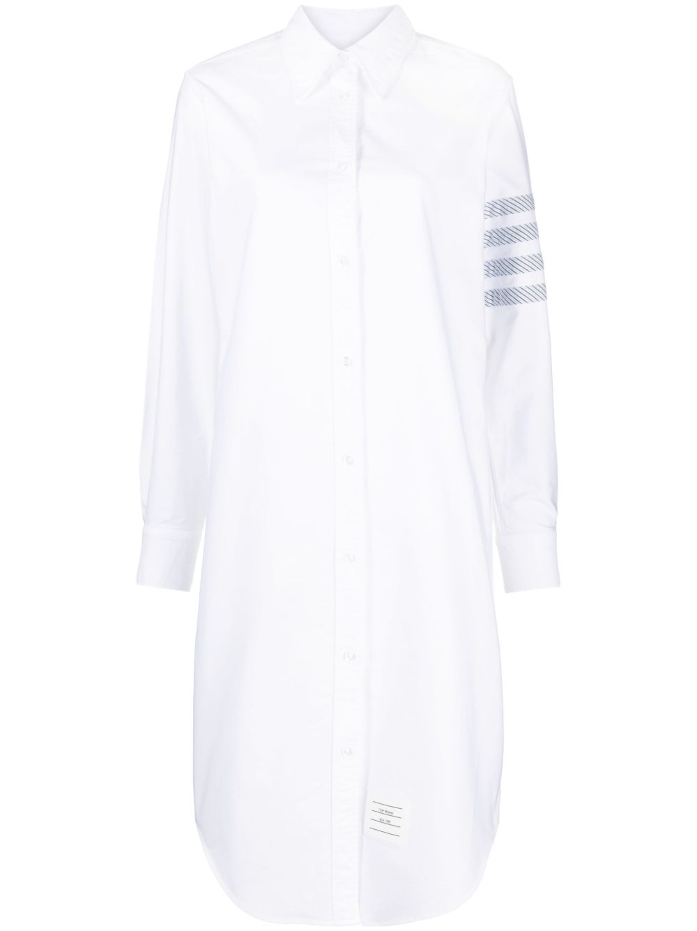 Thom Browne 四条纹棉衬衫裙 - 白色
