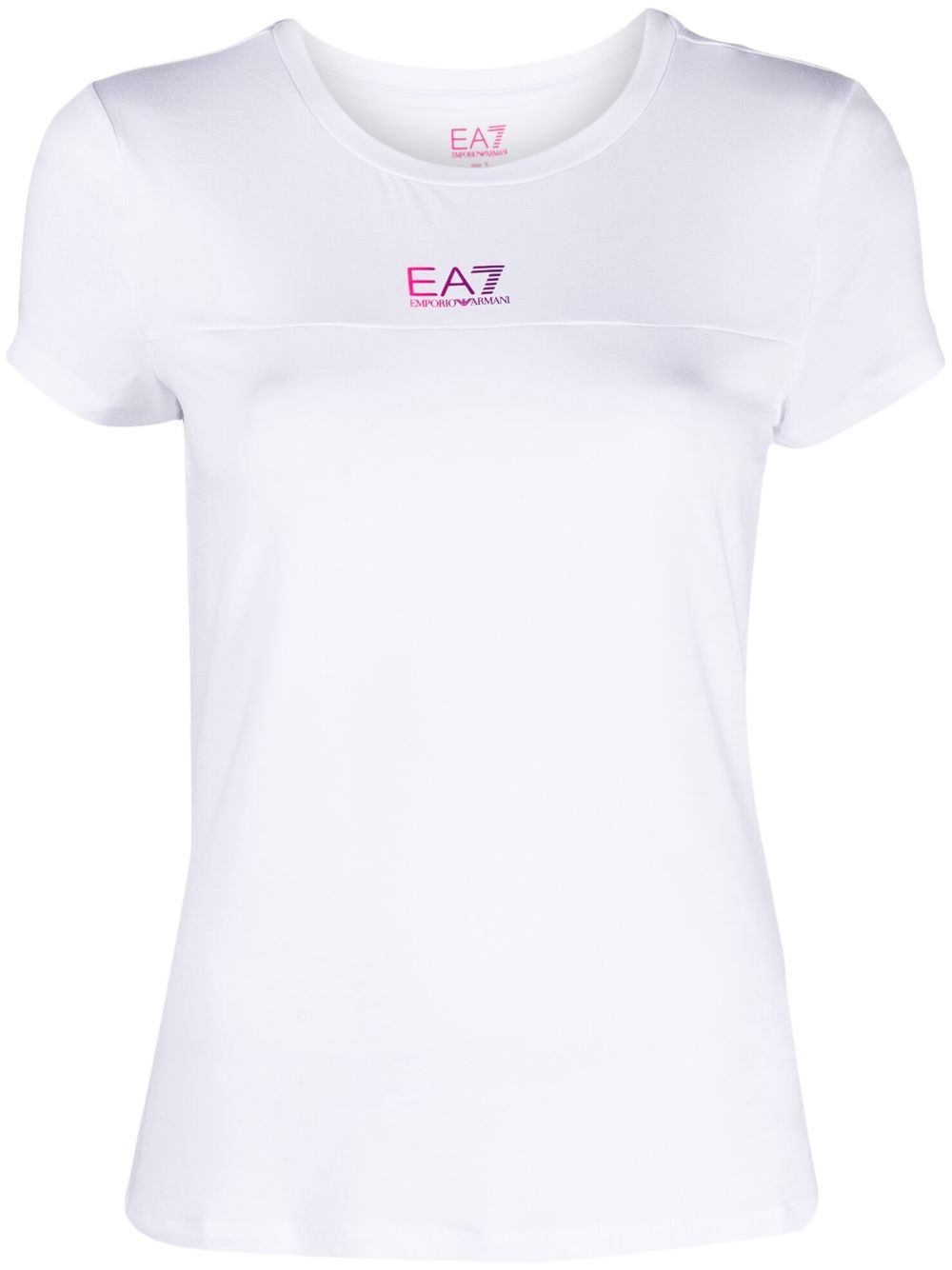 Ea7 Emporio Armani logo印花渐变色T恤 - 白色