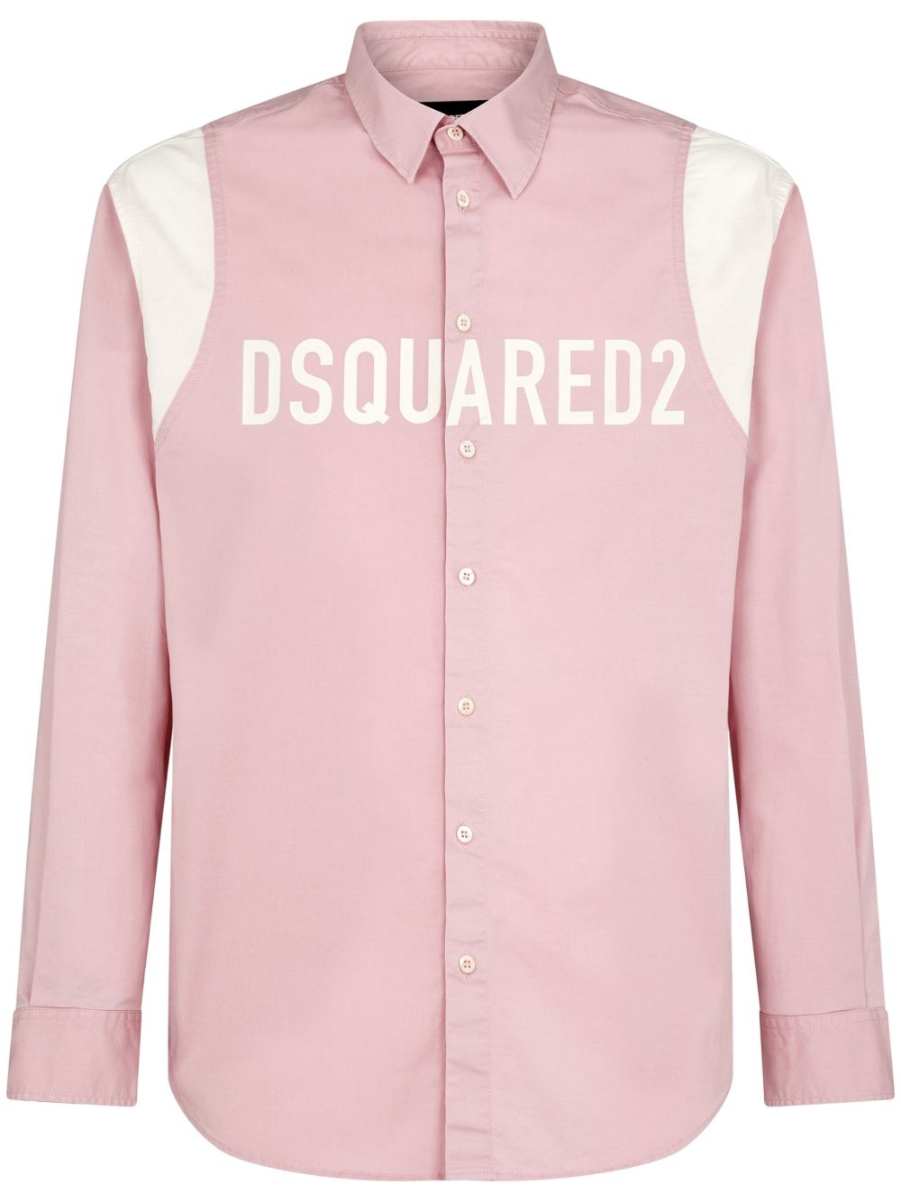 DSQUARED2 logo印花拼接衬衫 - 粉色