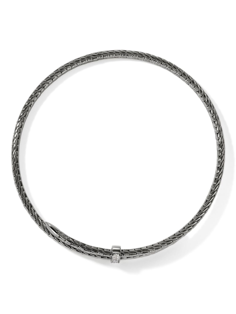 John Hardy Spear Coil 钻石项圈式项链 - 银色