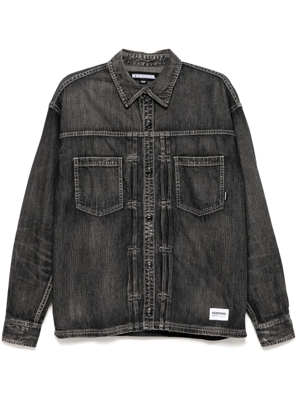 Neighborhood washed denim shirt - 黑色
