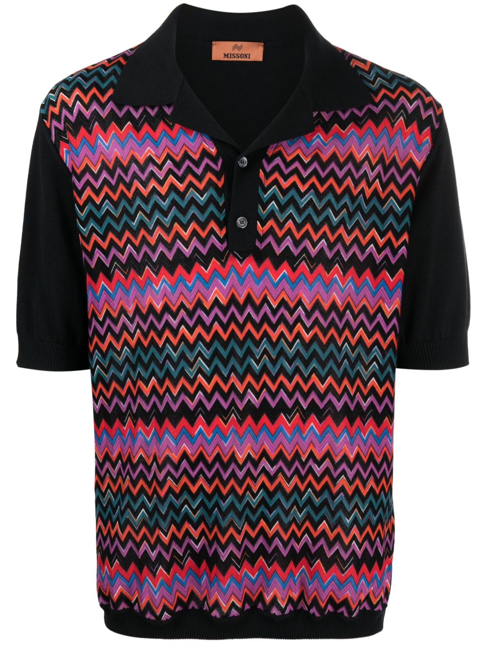 Missoni Z字形图案polo衫 - 黑色