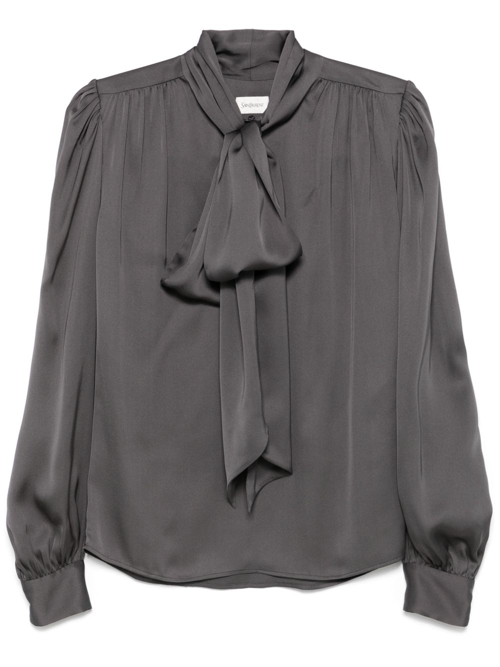Saint Laurent 蝴蝶结领罩衫 - 灰色