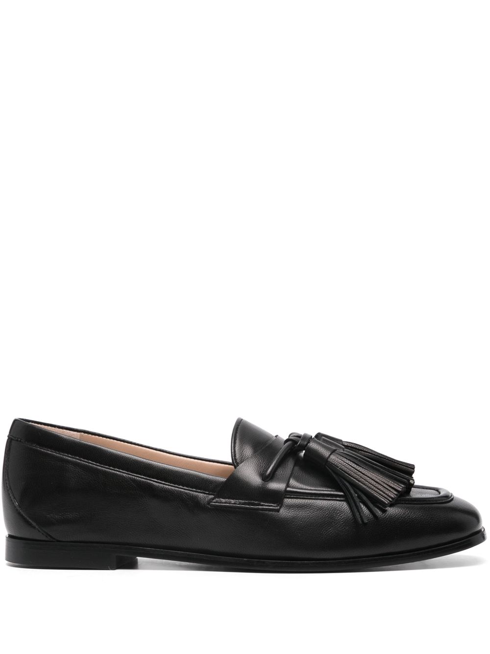 Stuart Weitzman Lindi流苏细节乐福鞋 - 黑色