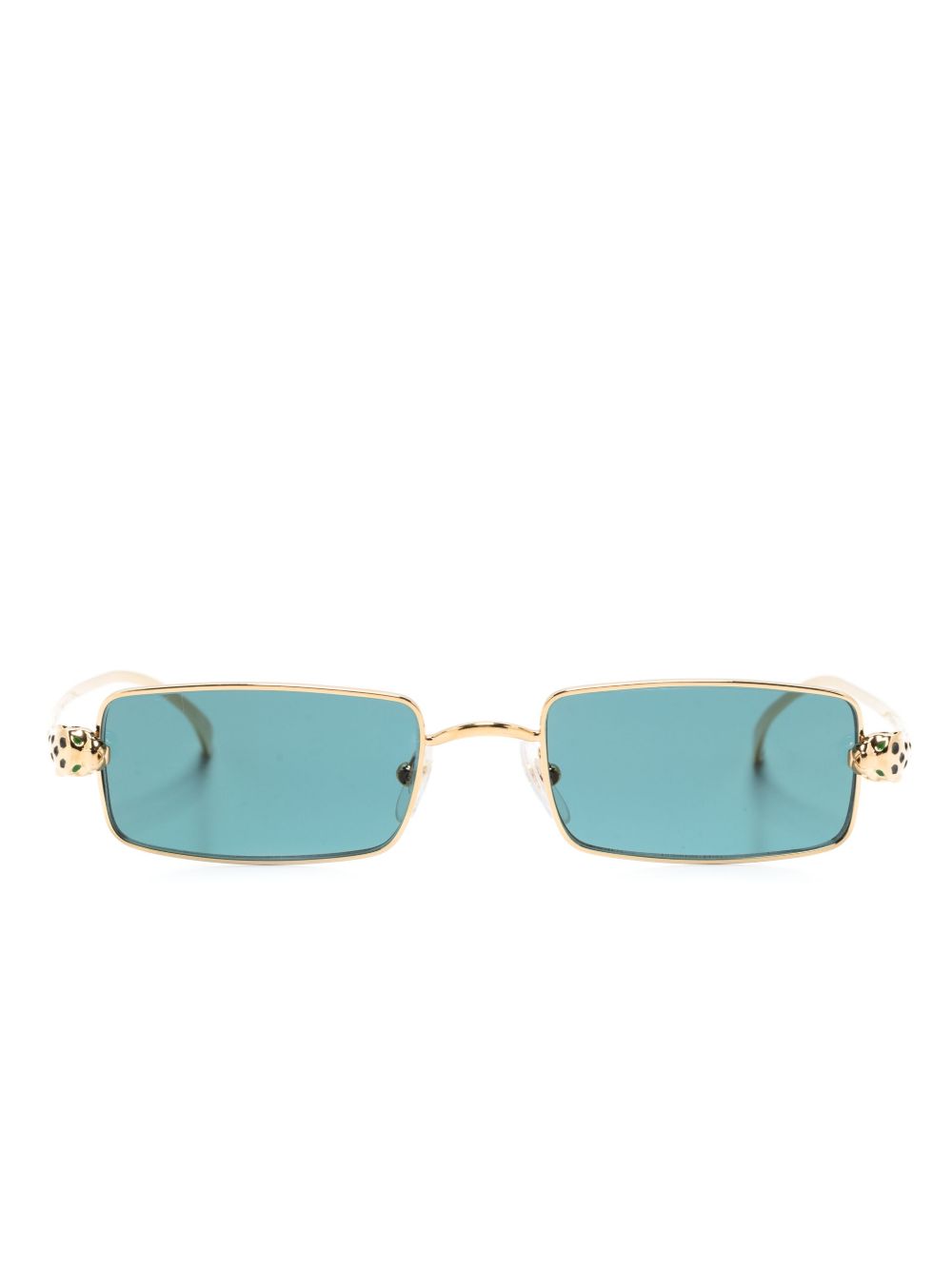 Cartier Eyewear 长方形框太阳眼镜 - 金色