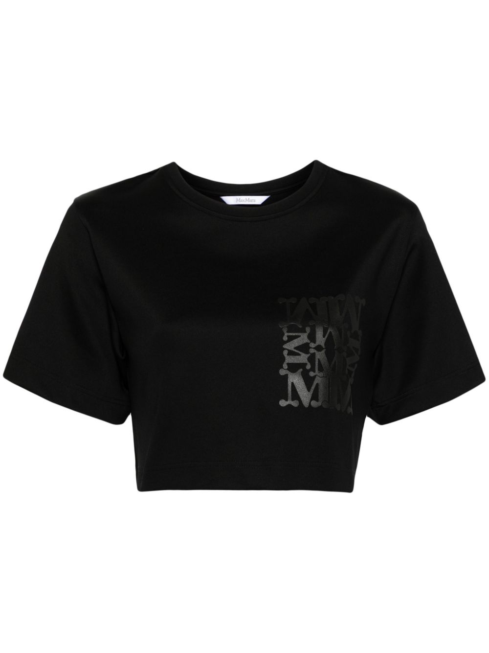 Max Mara logo印花短款T恤 - 黑色
