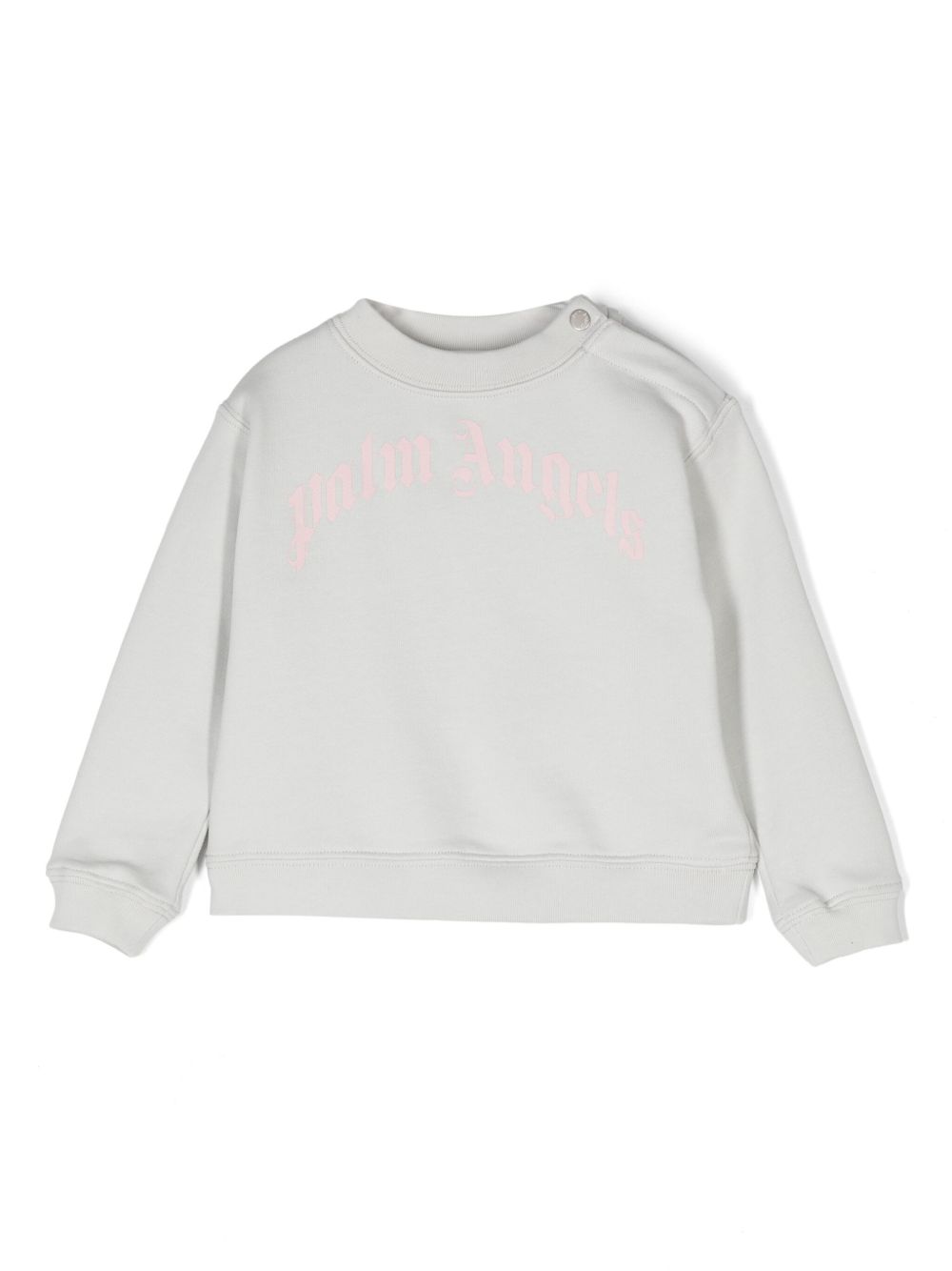 Palm Angels Kids 弧形logo卫衣 - 灰色