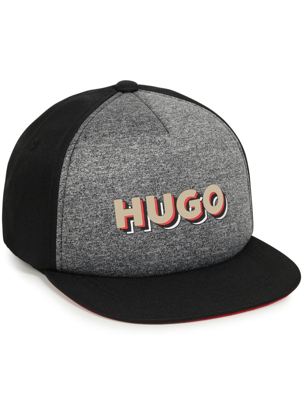 HUGO KIDS logo印花拼接棒球帽 - 黑色