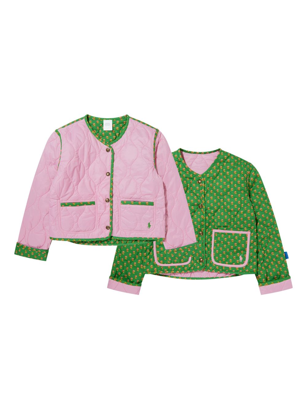 POLO RALPH LAUREN KIDS 双面绗缝夹克 - 粉色