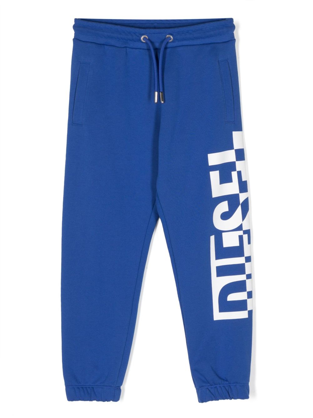 Diesel Kids logo印花棉长裤 - 蓝色
