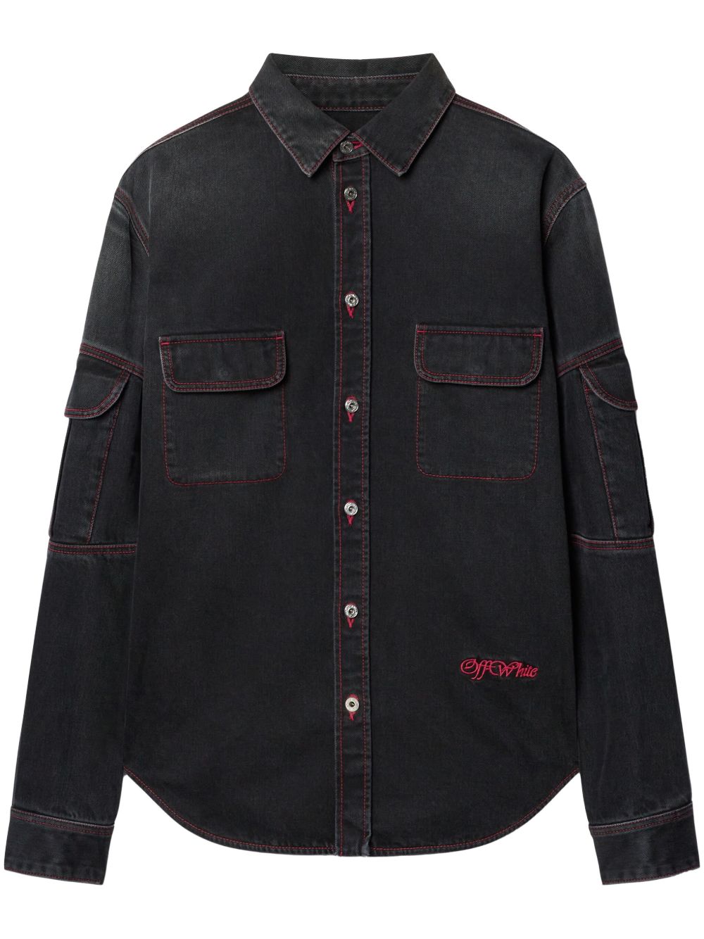 Off-White Script Samurai 衬衫 - 黑色