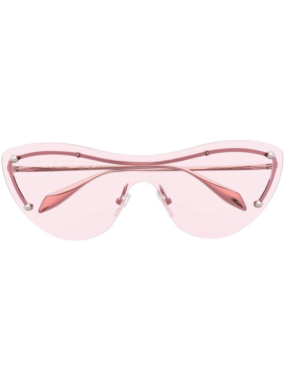 Alexander McQueen Eyewear 尖钉猫眼框太阳眼镜 - 银色