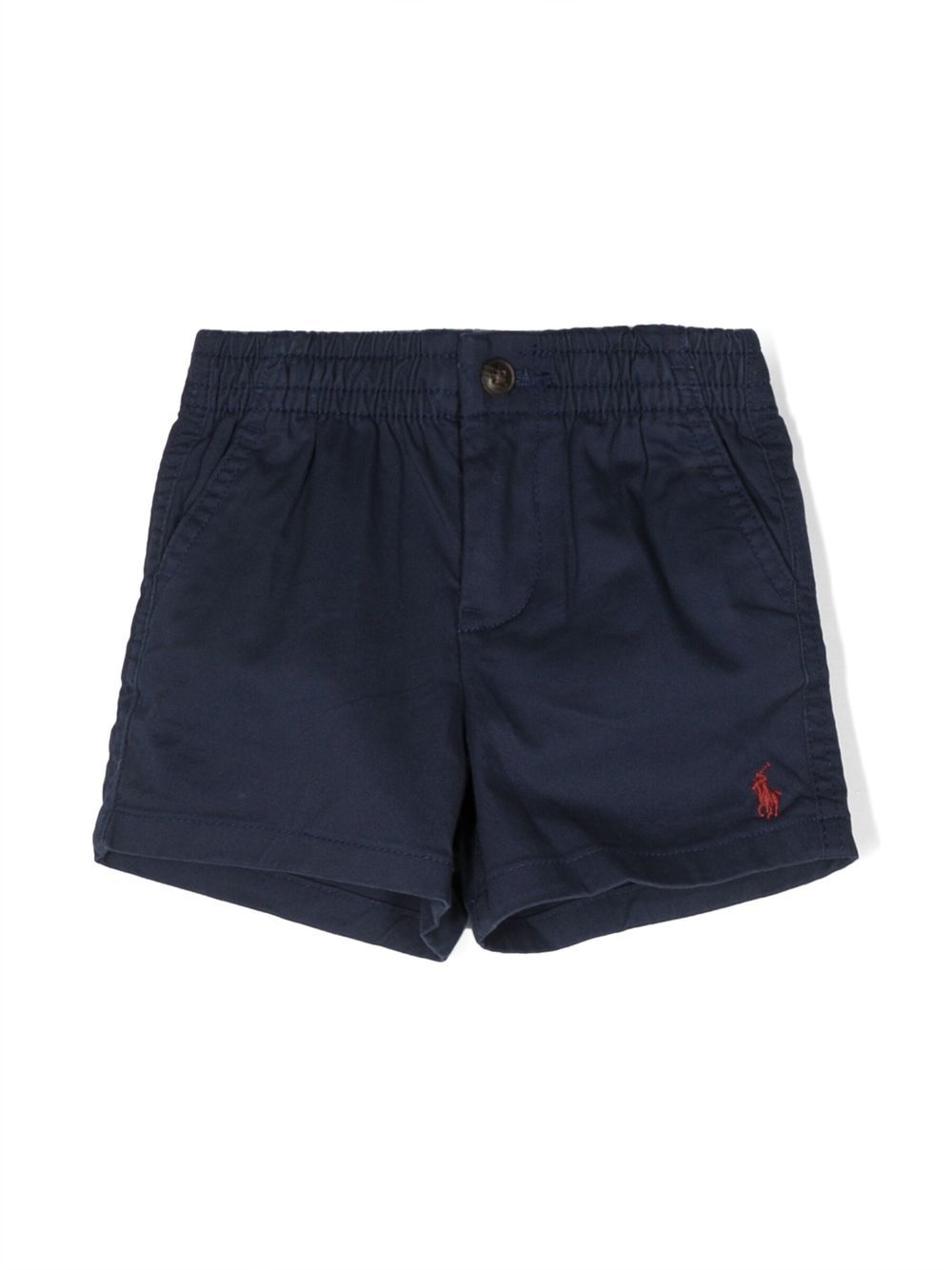 POLO RALPH LAUREN KIDS logo刺绣棉短裤 - 蓝色