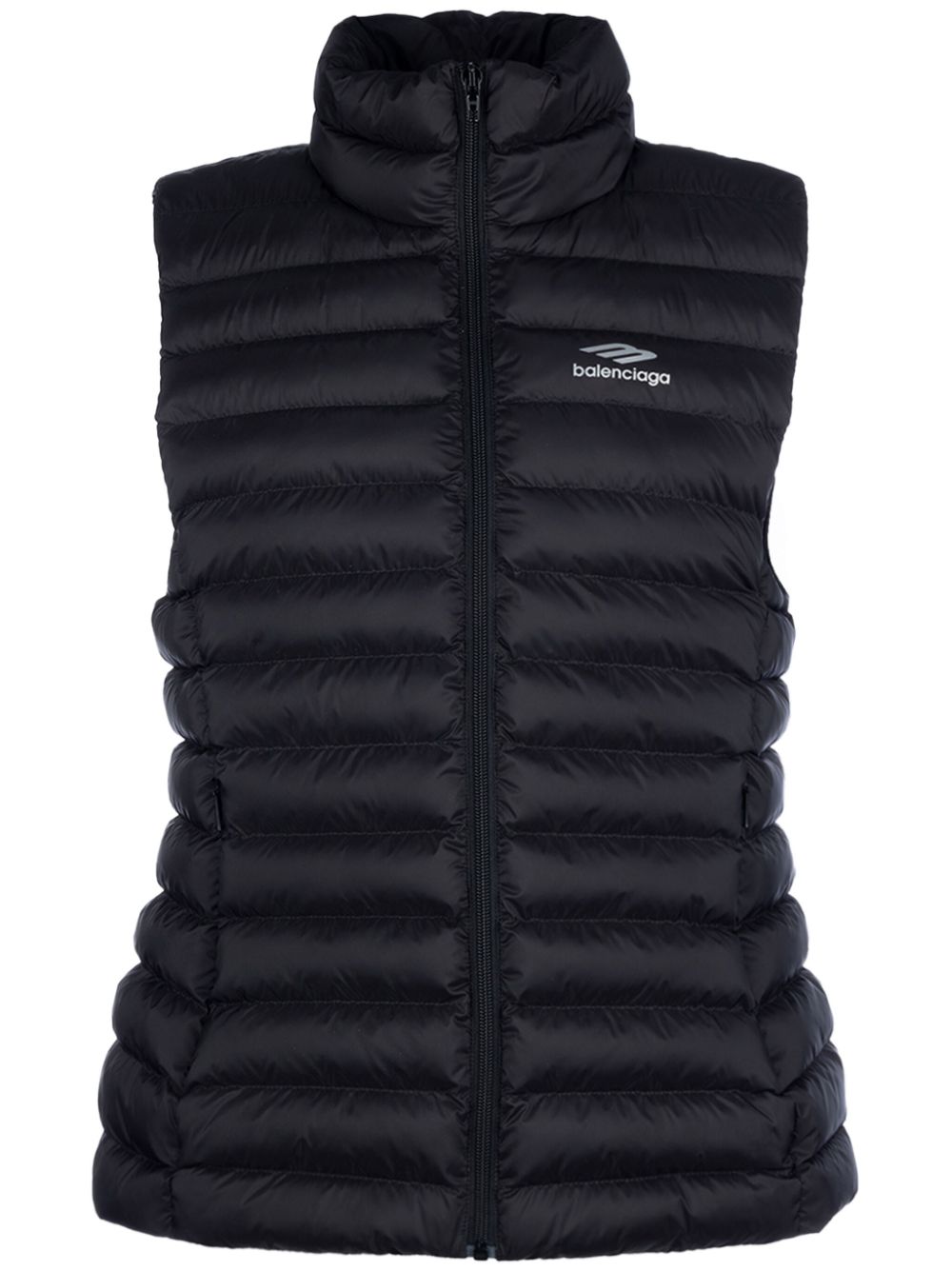 Balenciaga logo印花填充马甲 - 黑色
