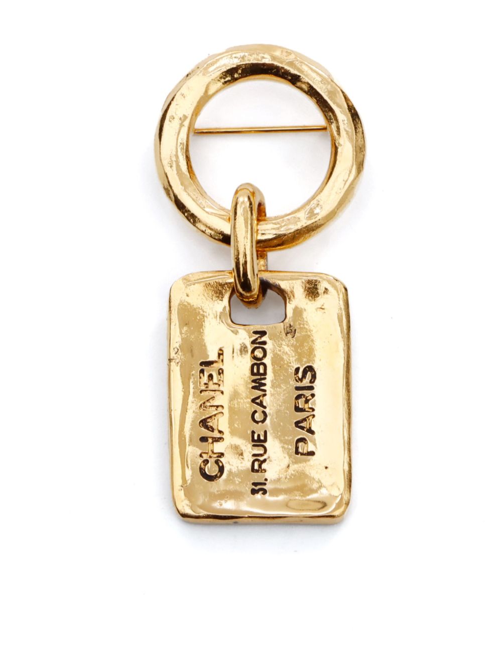 CHANEL Pre-Owned 31 Rue Cambon 雕刻胸针（2000年代典藏款） - 金色