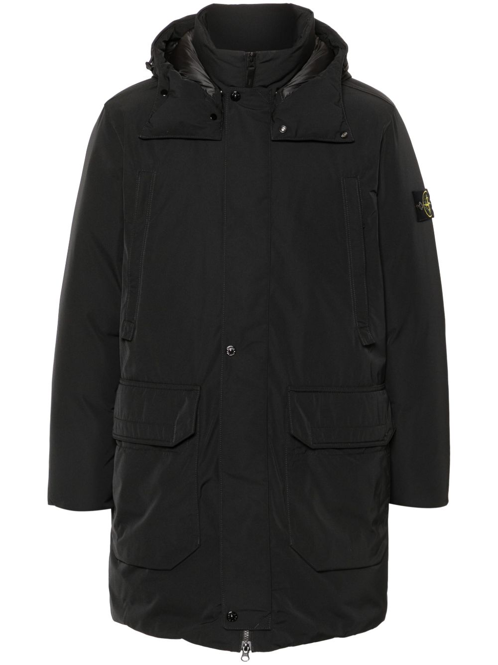 Stone Island Micro Twill 连帽外套 - 黑色