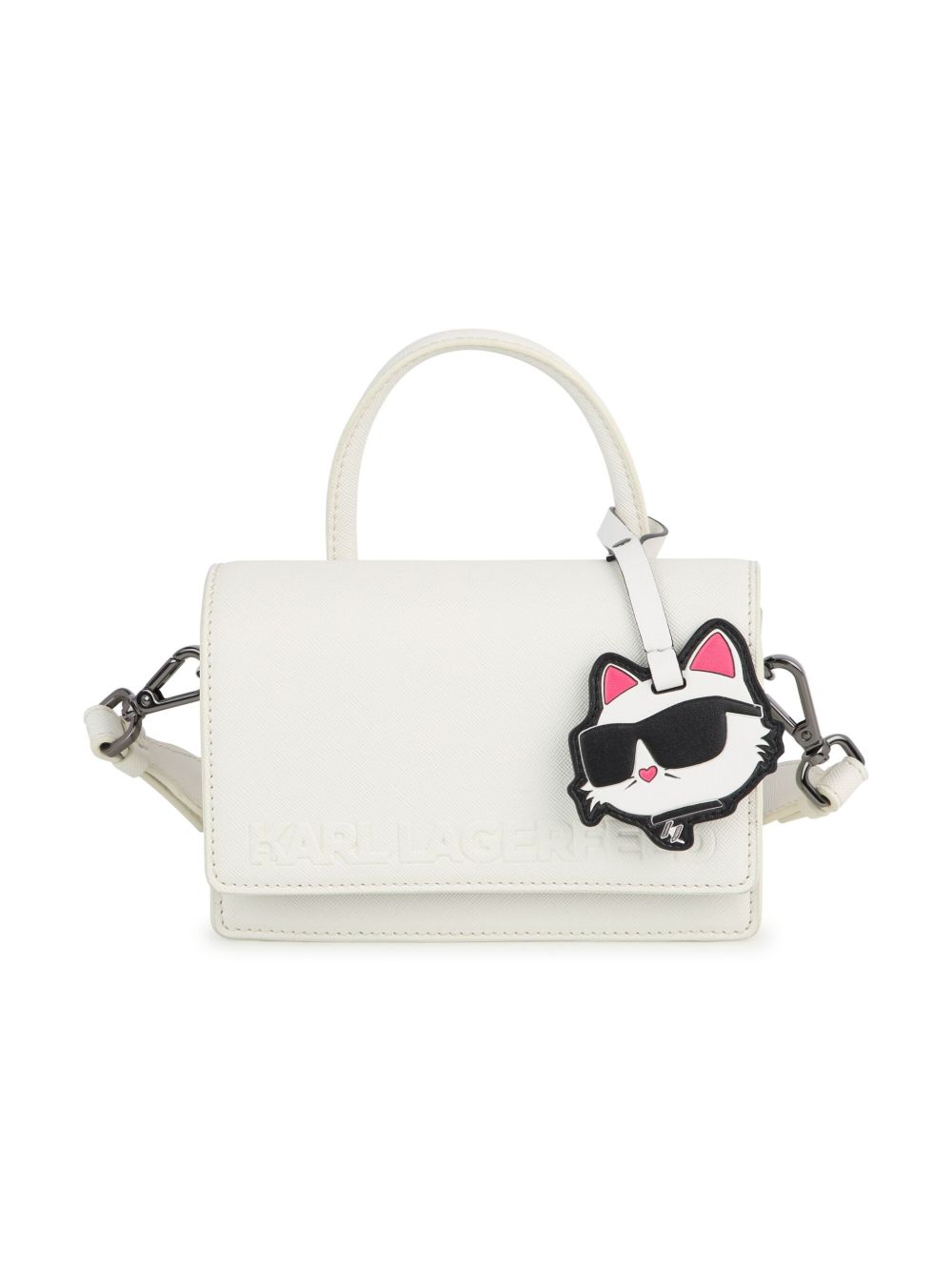 Karl Lagerfeld Kids Choupette 吊饰单肩包 - 白色