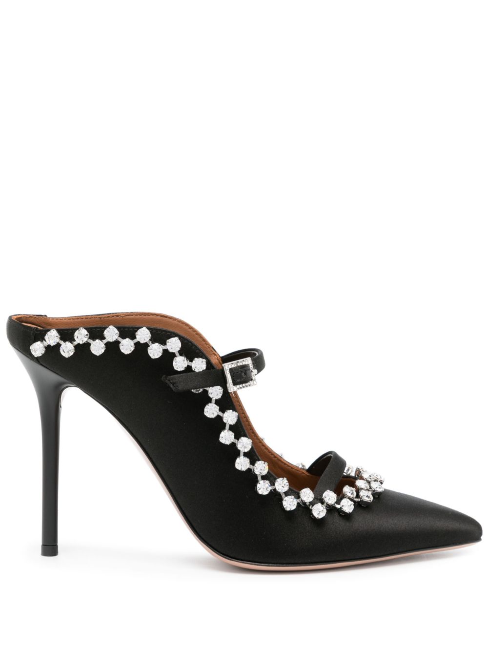 Malone Souliers Gala 晶饰高跟穆勒鞋 - 黑色