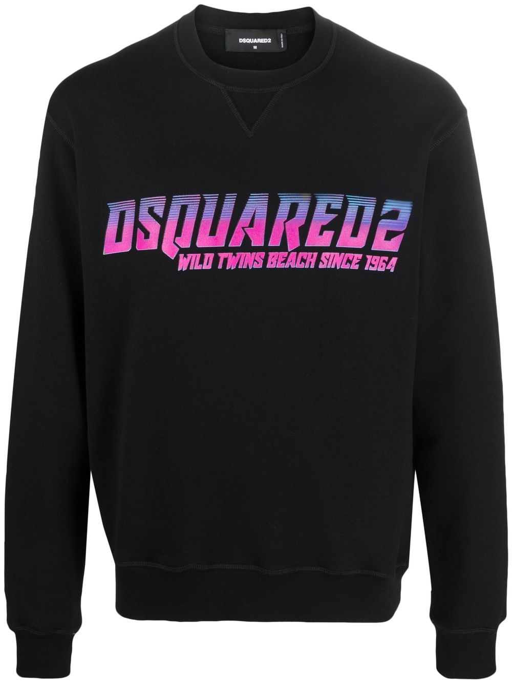 DSQUARED2 logo印花圆领卫衣 - 黑色