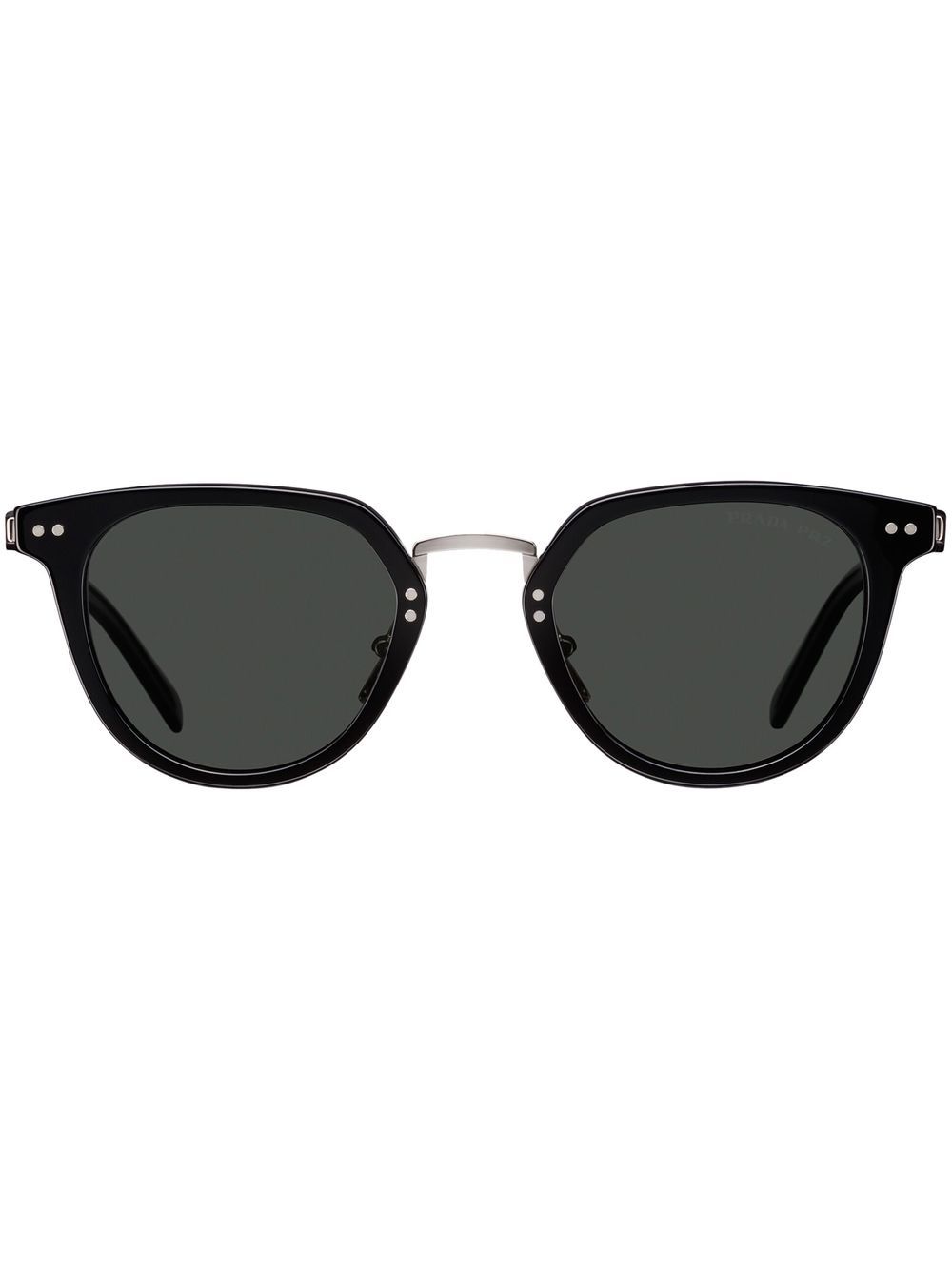 Prada Eyewear 圆框太阳眼镜 - 黑色