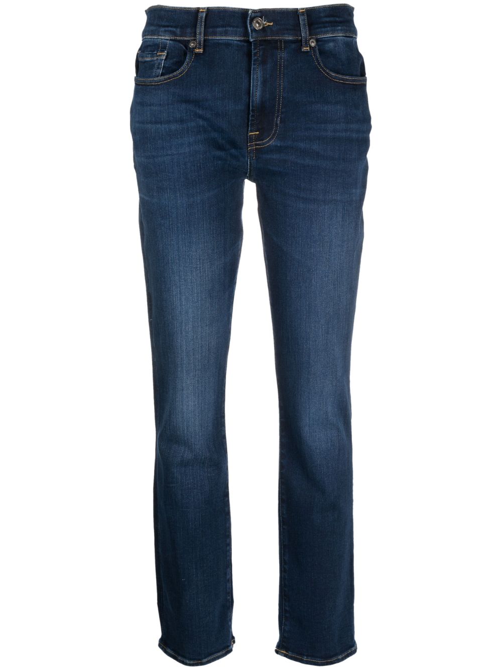 7 For All Mankind Illusion 中腰露踝牛仔裤 - 蓝色