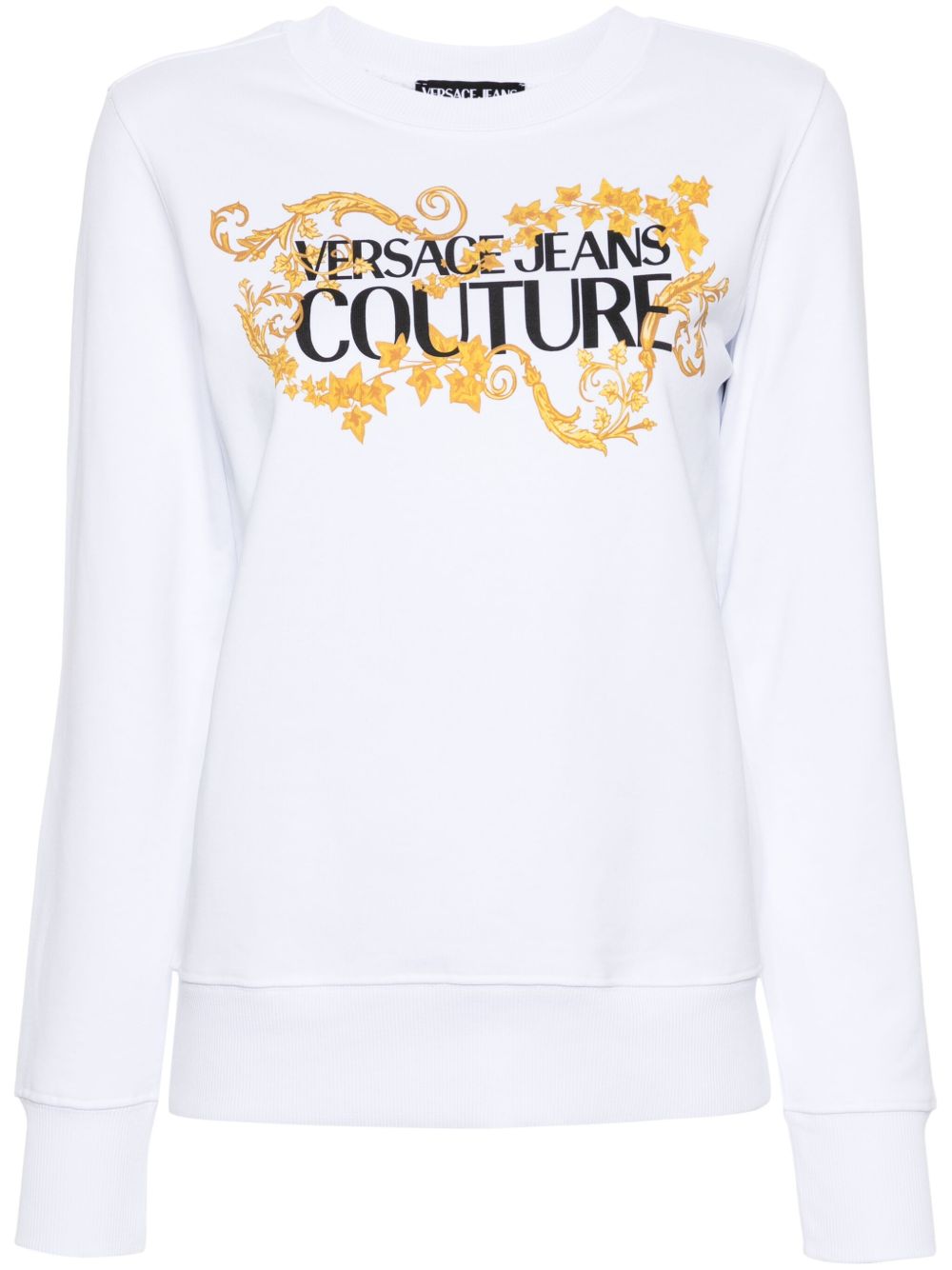 Versace Jeans Couture logo印花棉卫衣 - 白色