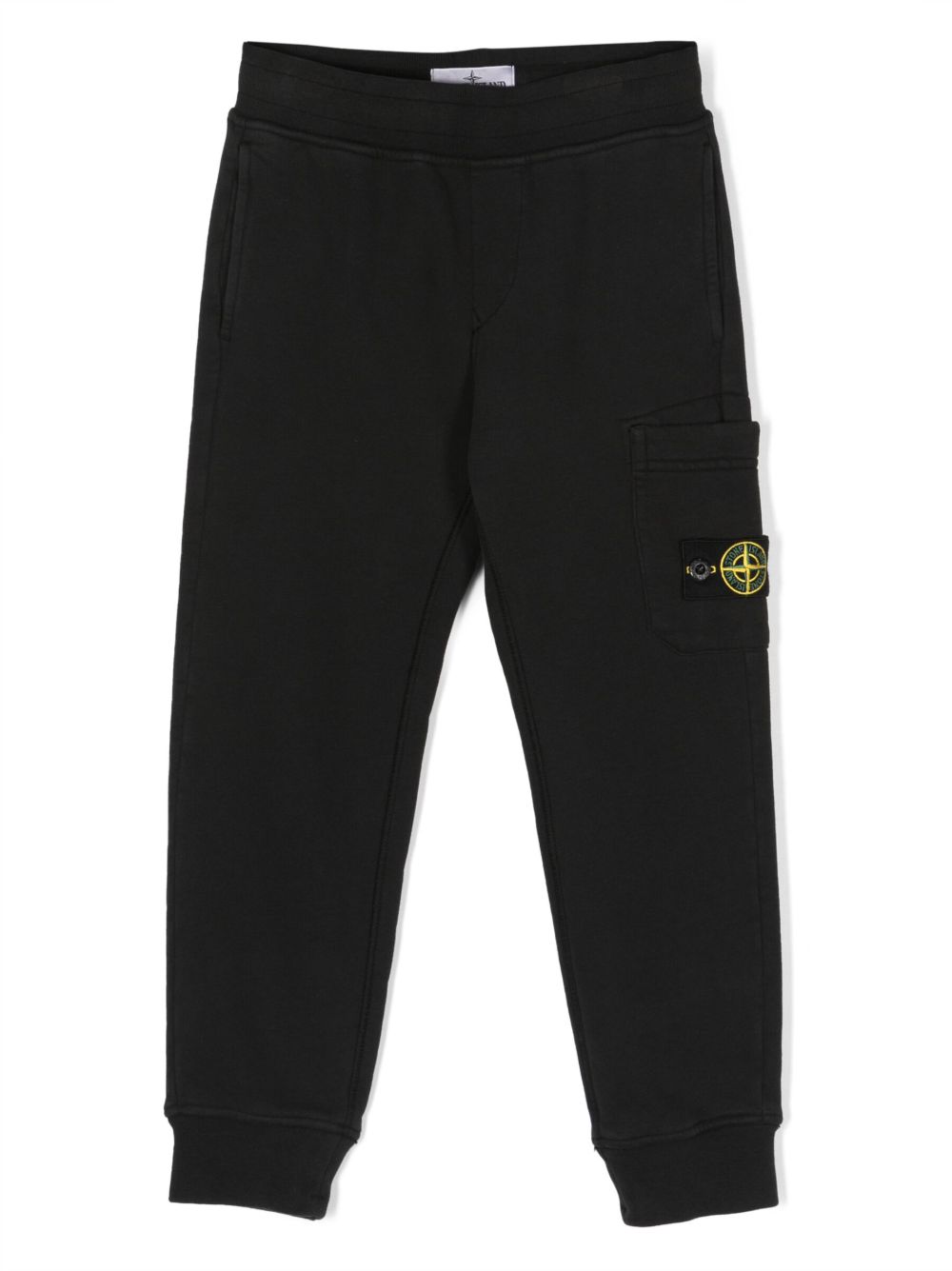 Stone Island Junior 罗盘贴花棉运动裤 - 黑色