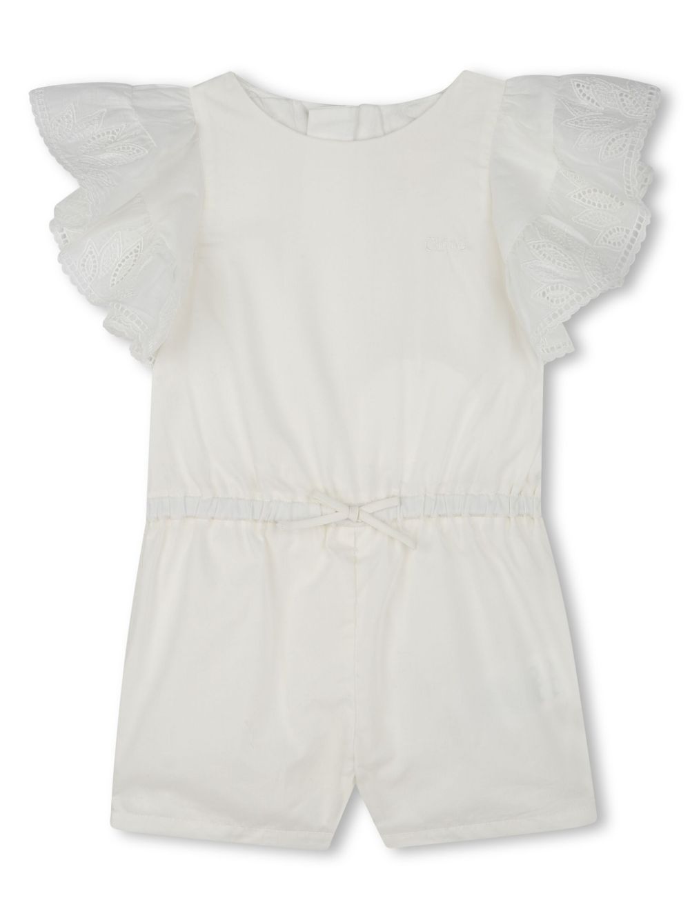 Chloé Kids 棉府绸连体衣 - 白色