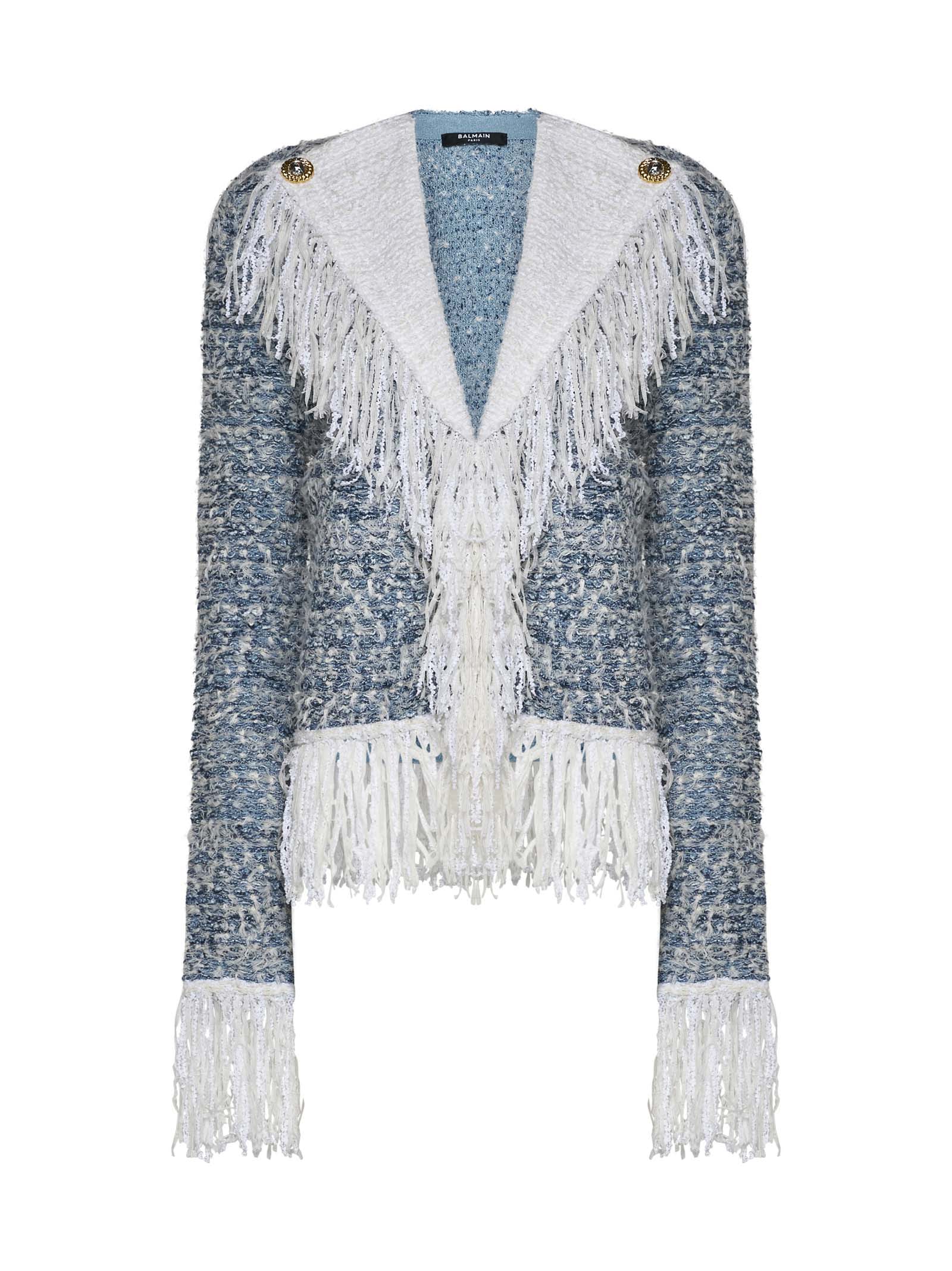 Balmain Fringed Tweed Jacket