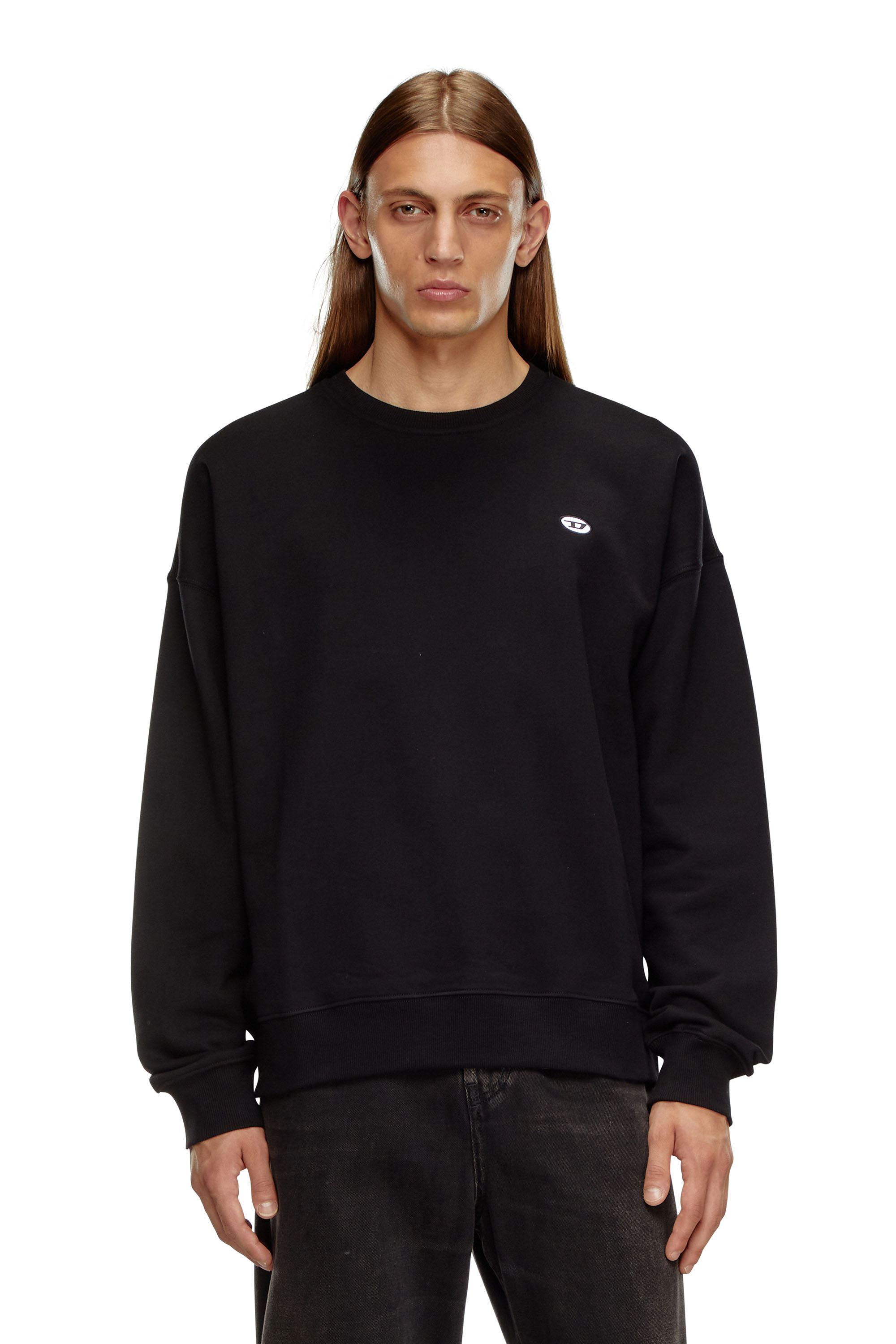 Diesel - Sweatshirt with oval D patch - Sweaters - Man - Black