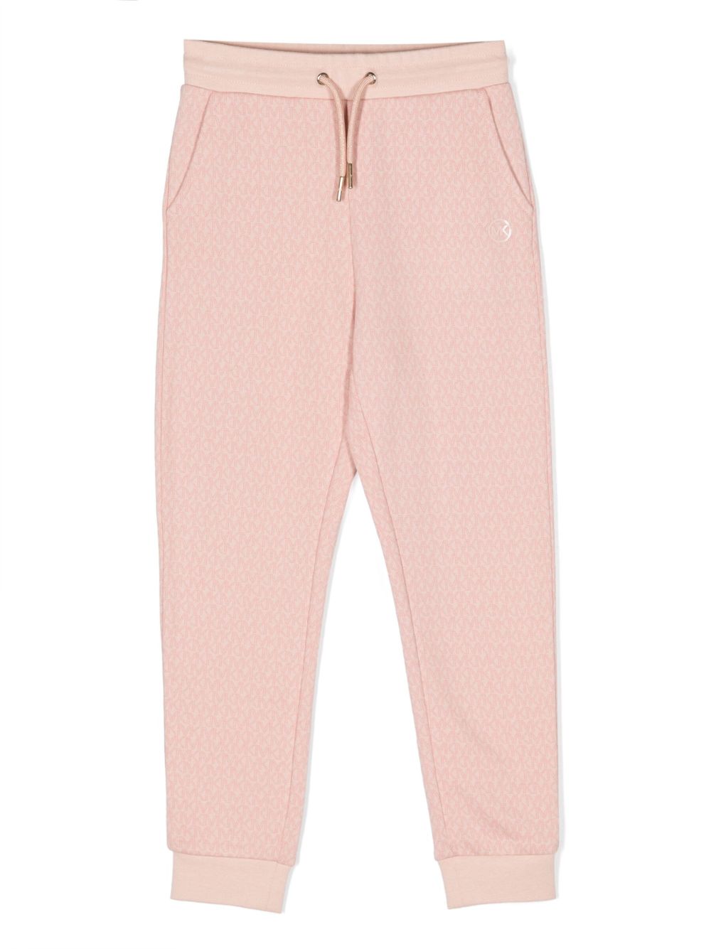 Michael Kors Kids 经典印花图案棉运动裤 - 粉色