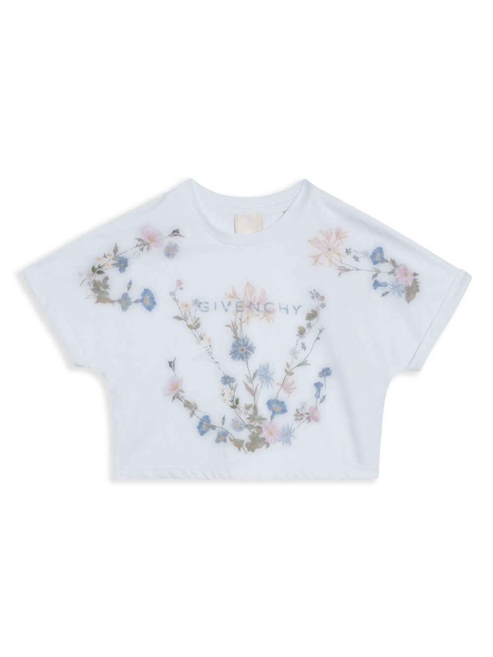 Givenchy Kids 花卉印花T恤 - 白色