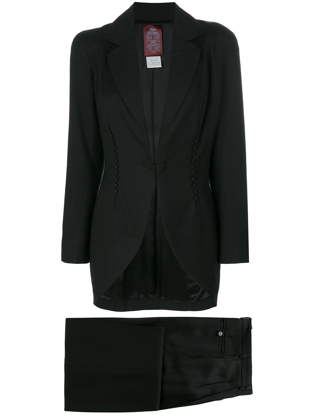 John Galliano Pre-Owned 古着西装夹克长裤套装 - 黑色