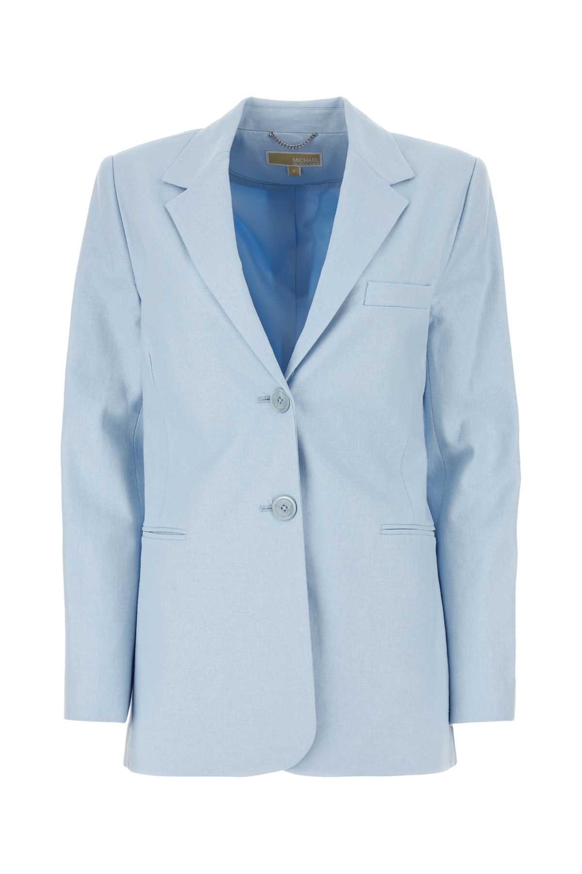 Michael Kors Pastel Light Blue Linen Blend Blazer