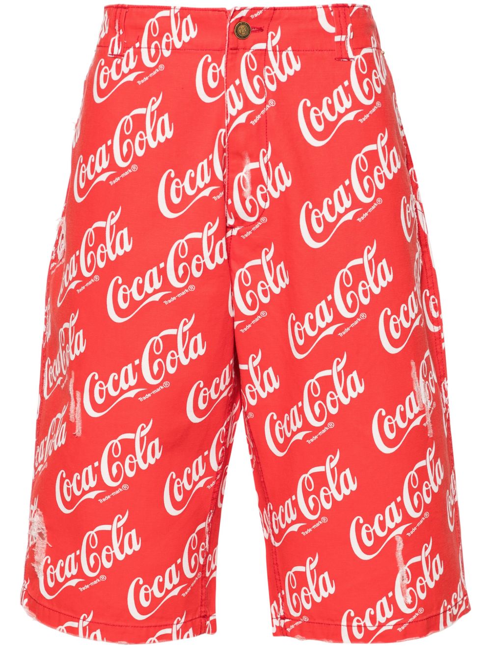 ERL Coca-Cola 印花棉短裤 - 红色