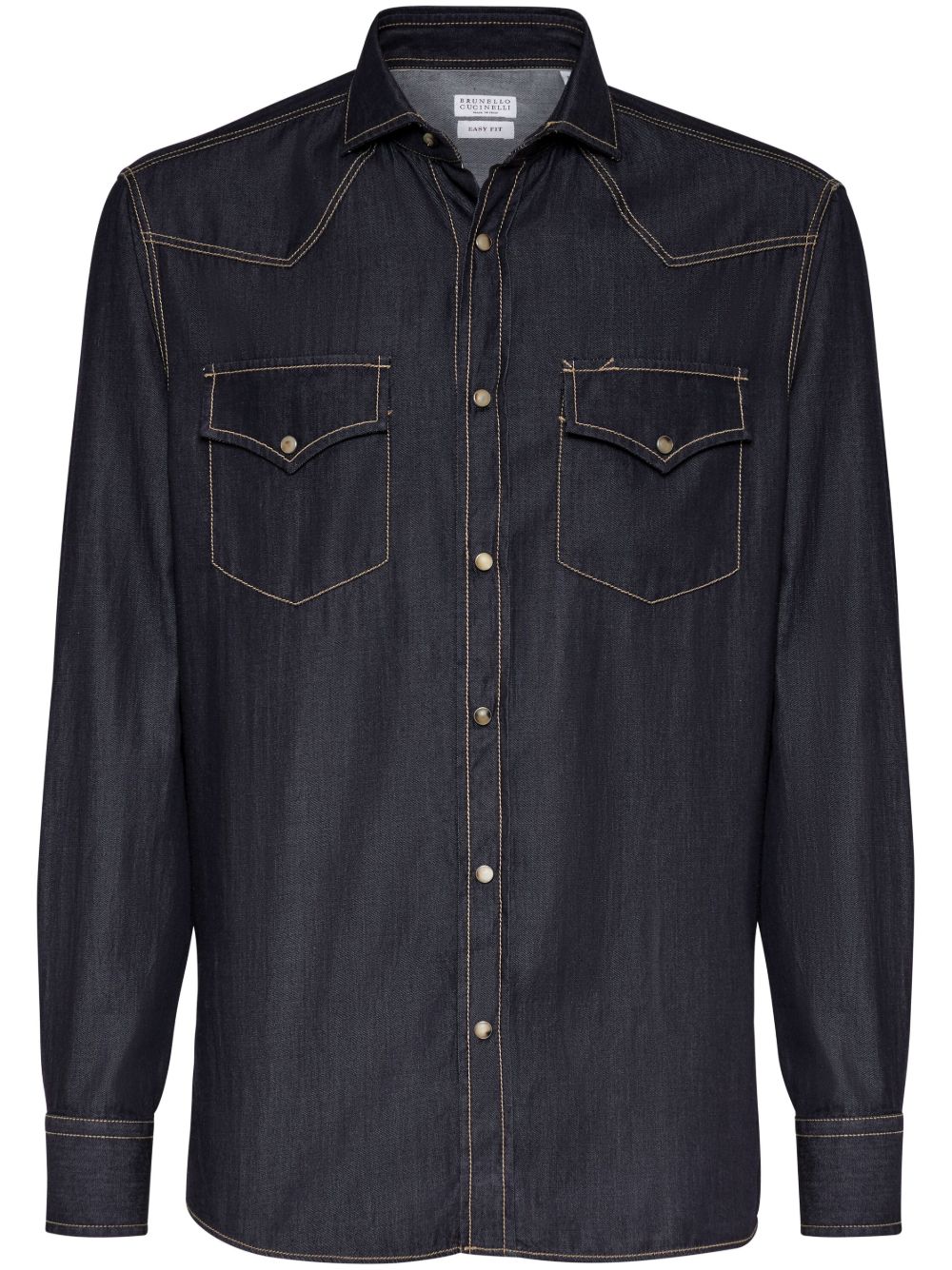 Brunello Cucinelli 牛仔棉衬衫 - 灰色
