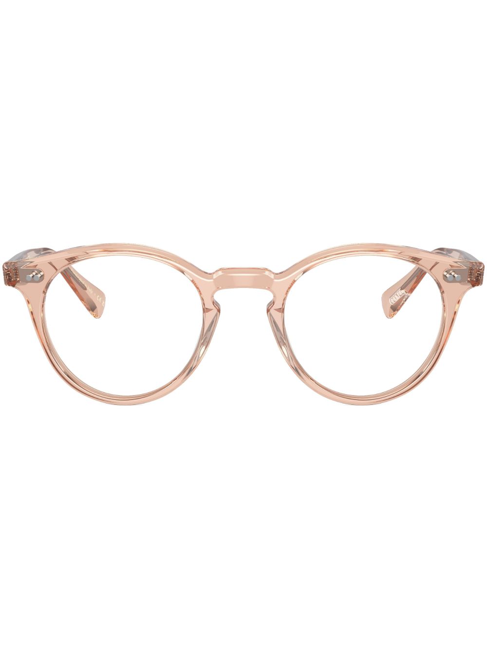 Oliver Peoples 圆框眼镜 - 褐色