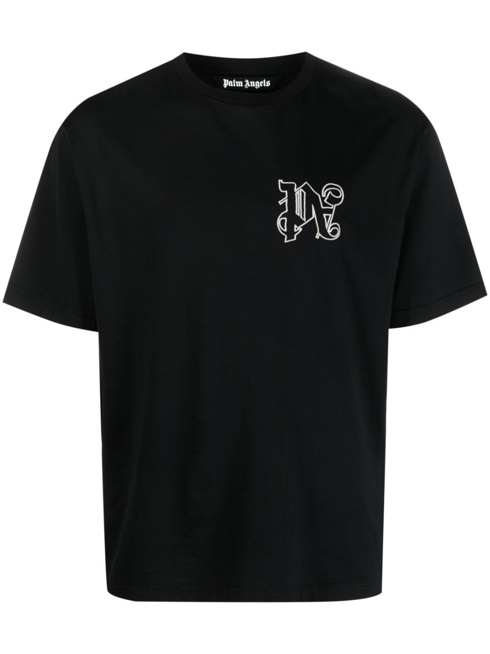 Palm Angels PA logo刺绣T恤 - 黑色