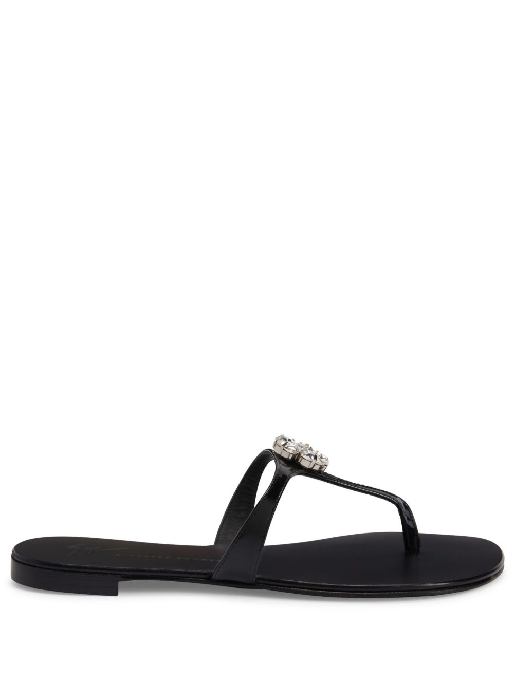 Giuseppe Zanotti Brionne 晶饰皮质凉鞋 - 黑色