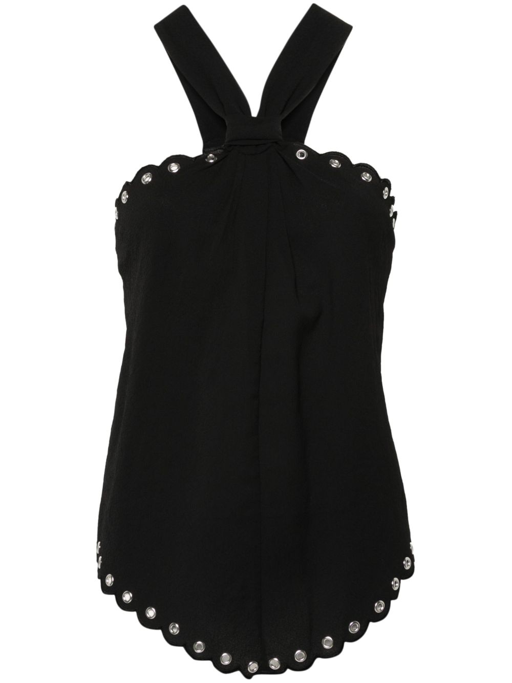ISABEL MARANT Tecles 扇贝形边无袖上衣 - 黑色