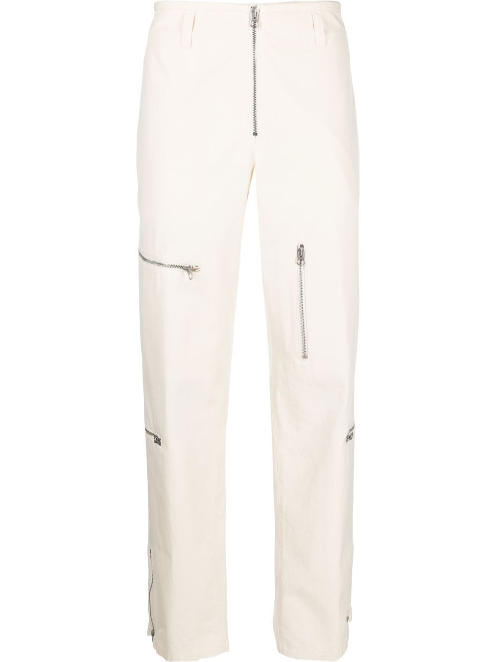 Jil Sander 拉链缀饰锥形裤 - 中性色