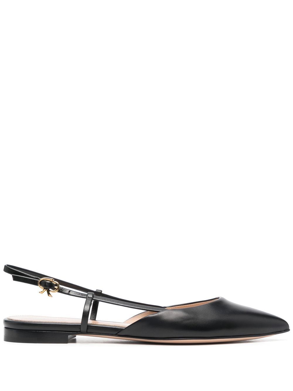 Gianvito Rossi Ribbon Sling 05 平底鞋 - 黑色