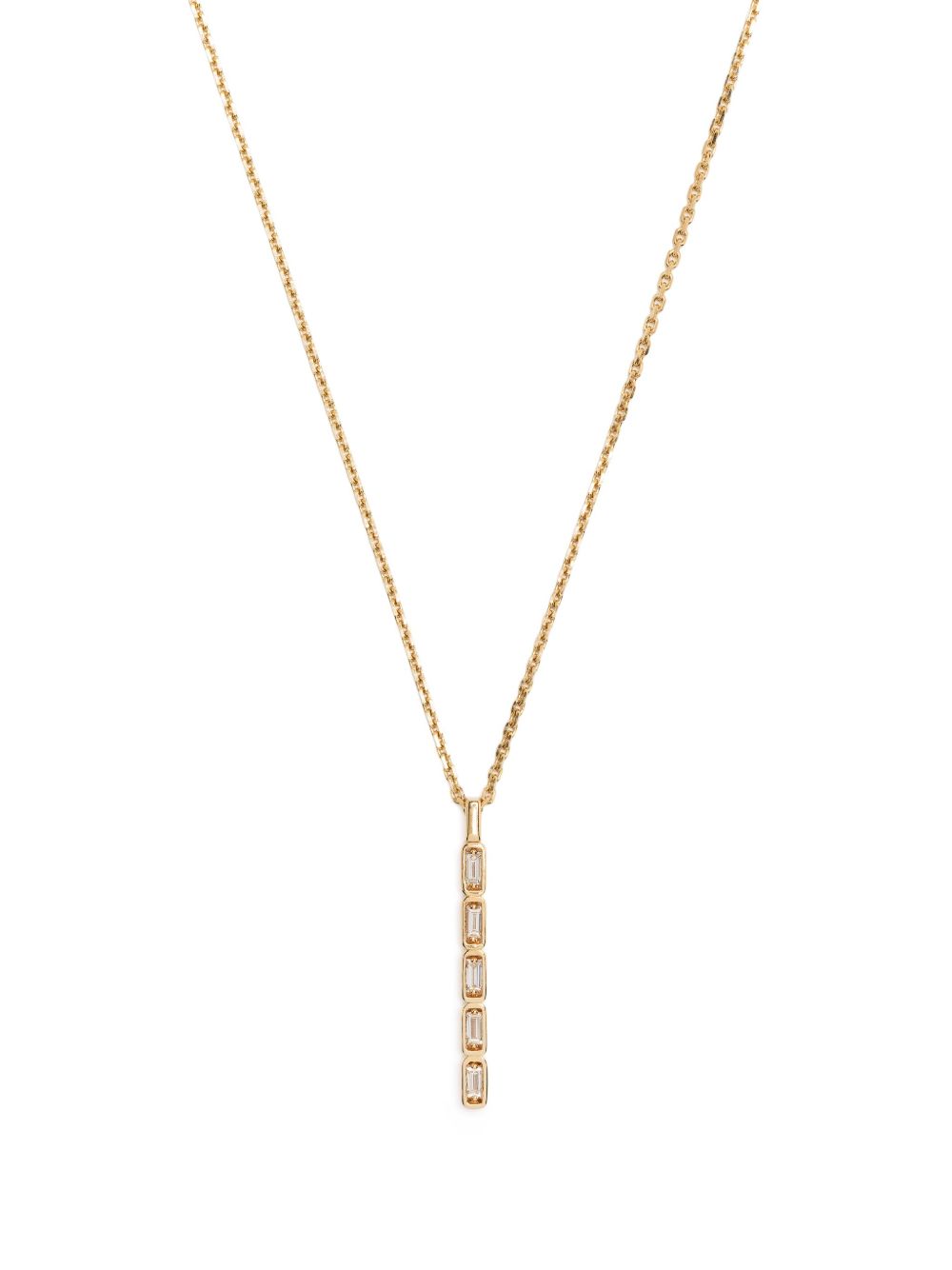 Suzanne Kalan 18kt yellow gold diamond baguette necklace - 金色
