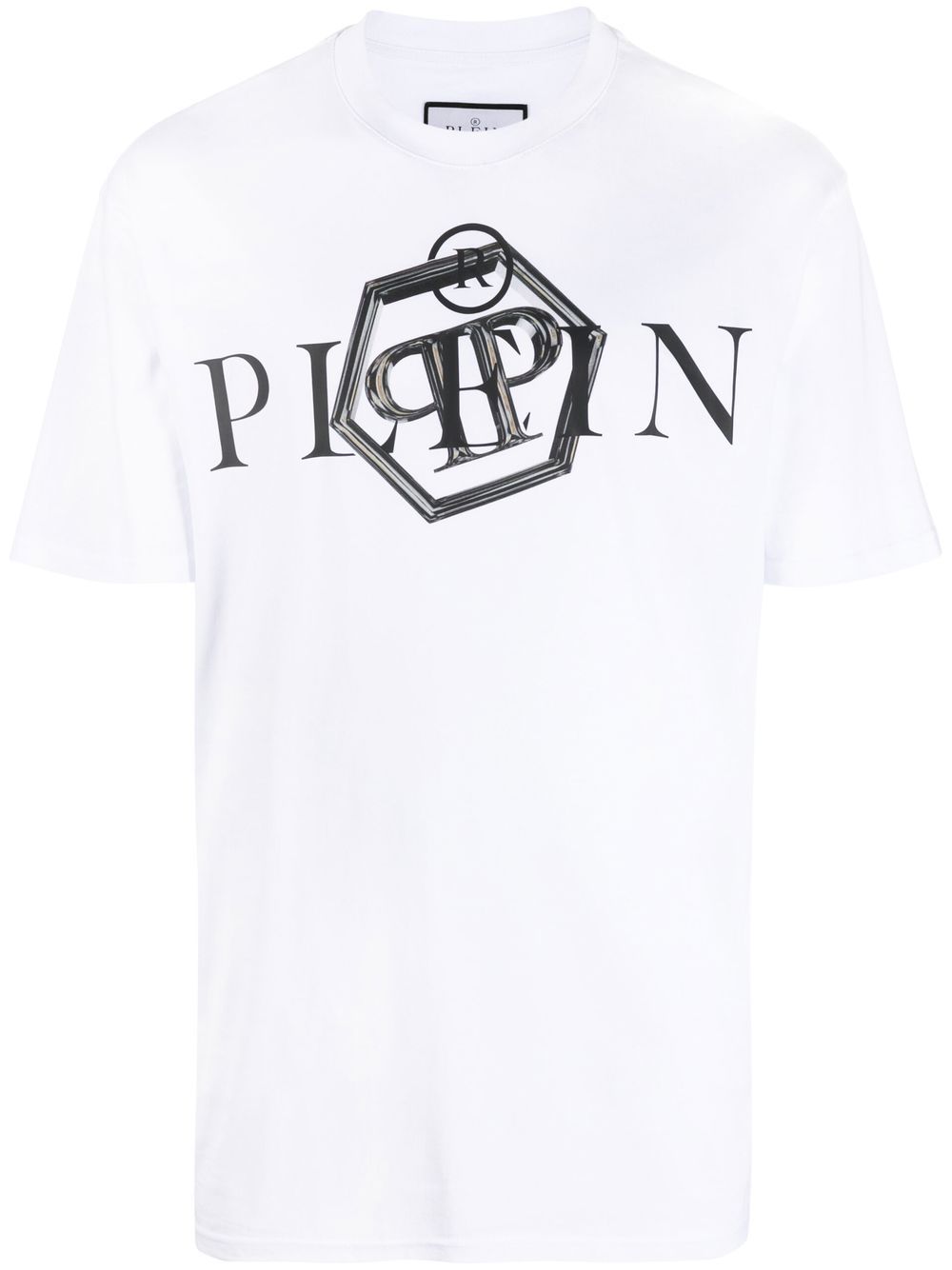 Philipp Plein logo印花棉T恤 - 白色