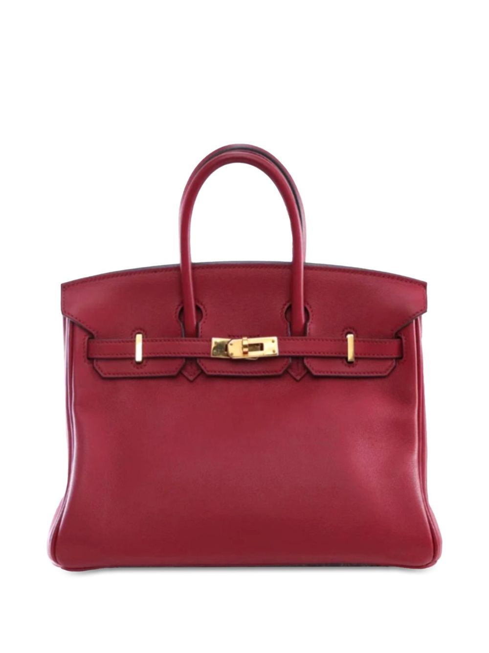 Hermès Pre-Owned Swift Birkin Retourne 25 手提包（2016年典藏款） - 红色