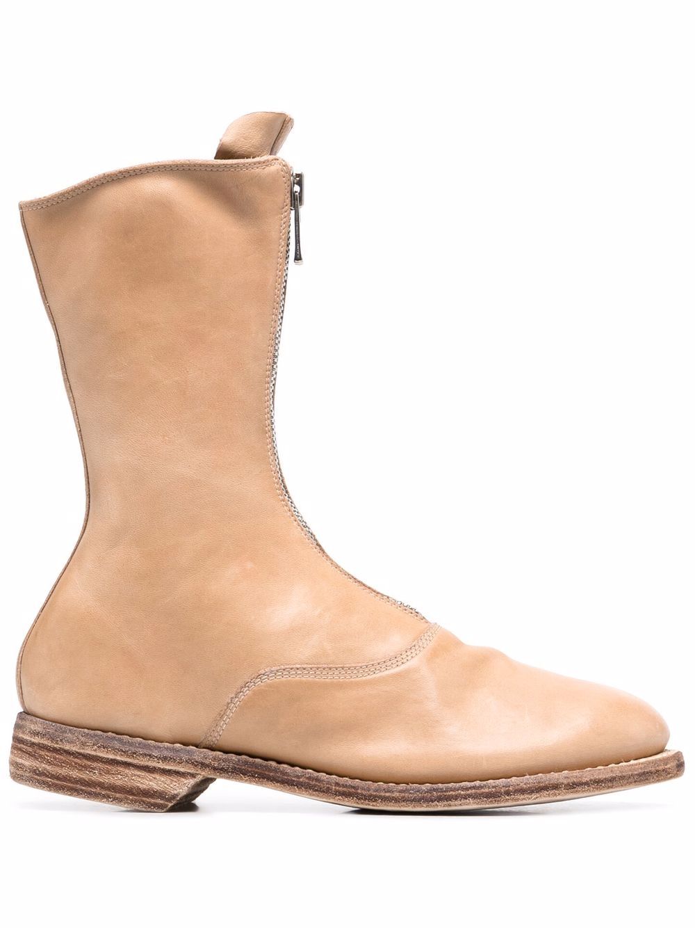 Guidi 310 拉链及踝靴 - 褐色
