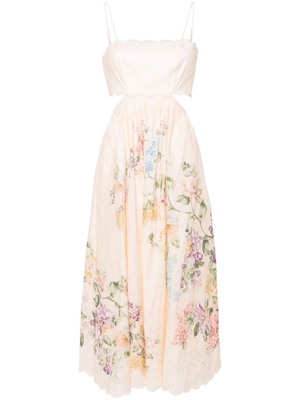 ZIMMERMANN Halliday 花卉印花连衣裙 - 中性色
