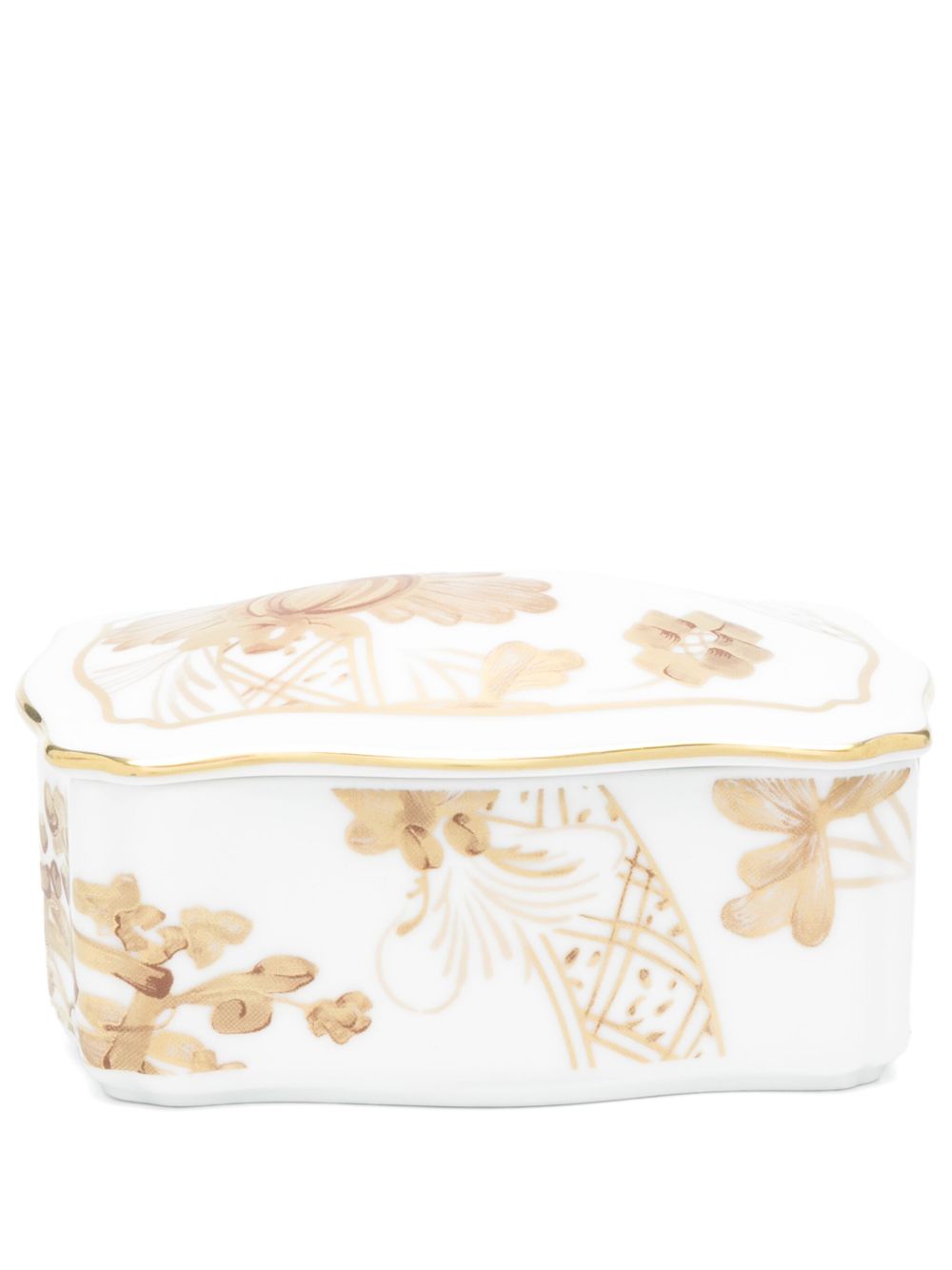 GINORI 1735 Aurum 饰品盒（4厘米 x 6厘米） - 白色