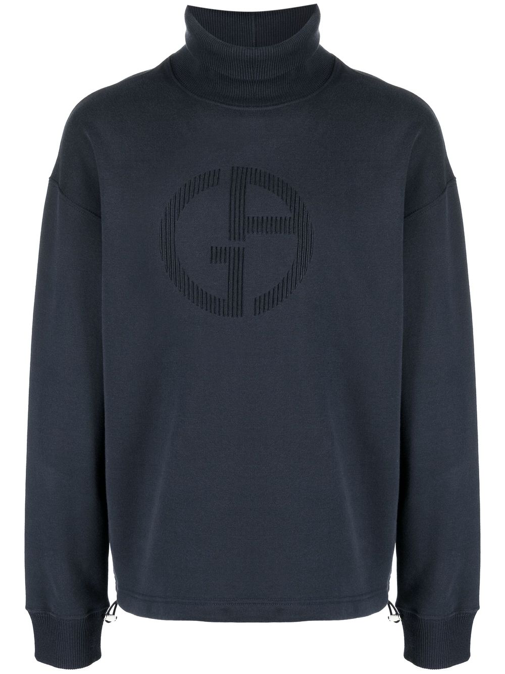 Giorgio Armani 初剪羊毛高领毛衣 - 蓝色