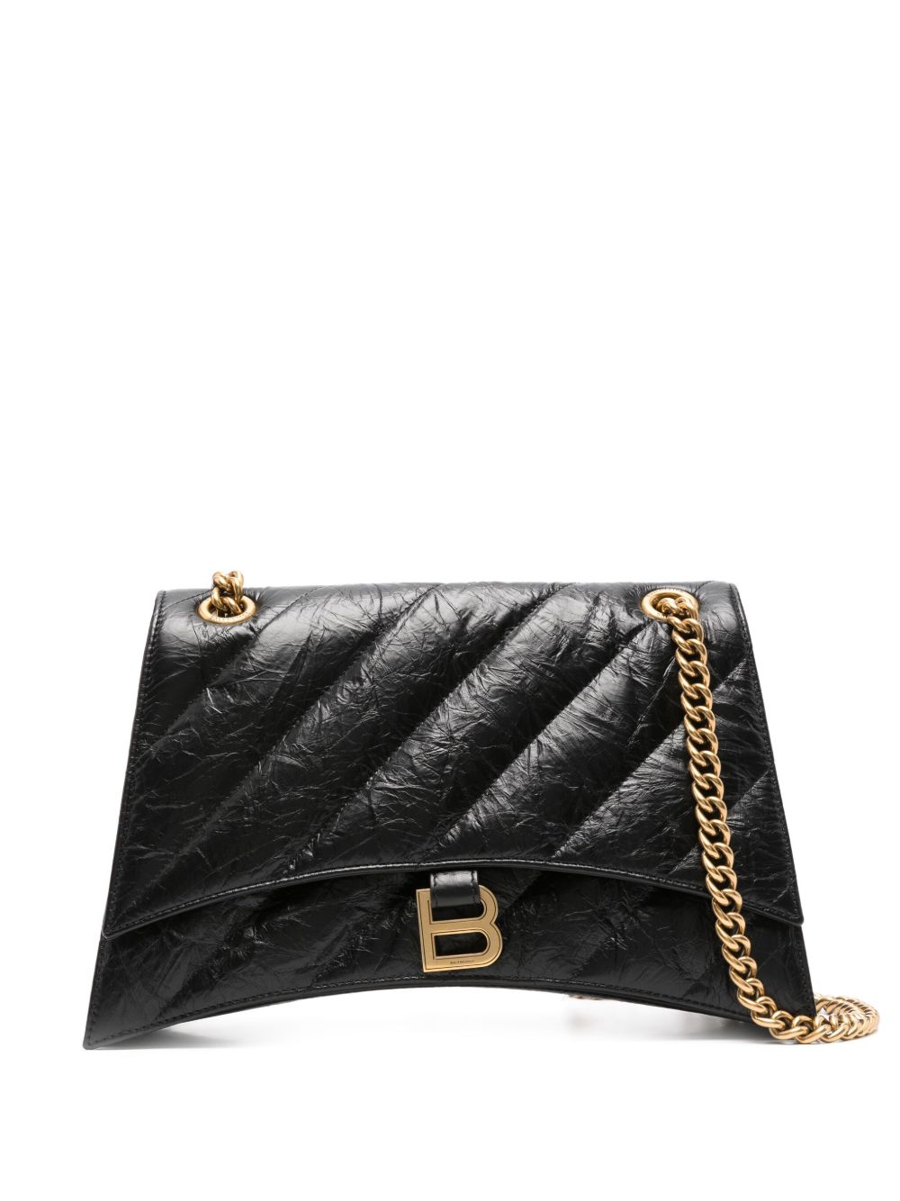 Balenciaga Crush 中号单肩包 - 黑色